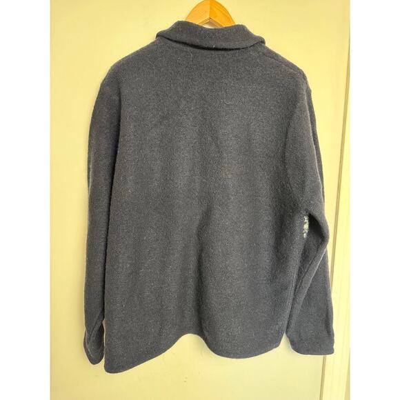 Vintage Cherokee 100% Wool Fair Isle Full Zip Classic Men’s Size XL Dark Navy - Picture 4 of 9